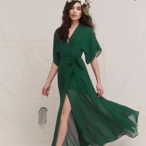 Reformation chiffon wrap dress.